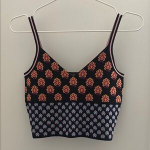 Club Monaco Black and Pink Crop Top